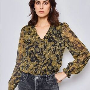 Wilfred Black and Gold Paisley Blouse